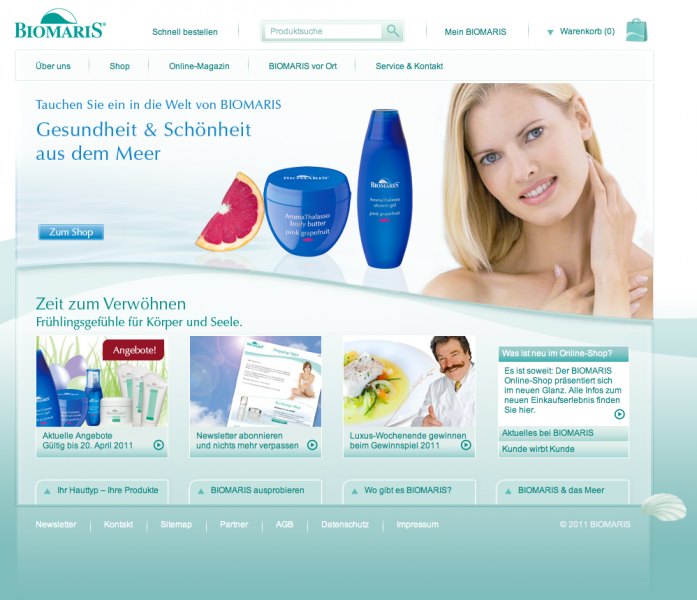 Die neue StartPage des erfolgreichen Shops
