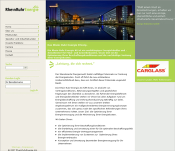 Website der Rhein-Ruhr Energie AG